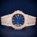Two Tone Rose & Silver Fully Iced Out Diamond Watch with Roman Dial VVS Clarity Gurukrupa-Gems