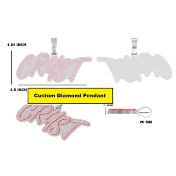 Custom Heart Name Pendant with Iced Out Tennis Chain for Womens Hip Hop Look Gurukrupa-Gems