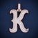 Two tone custom letter K hip hop diamond pendant Gurukrupa-Gems