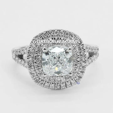 Unique And Luxury Solitaire Diamond Ring For women crafted in 14 kt white gold with enhanced vvs clarity Gurukrupa-Gems
