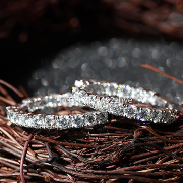 Unique diamond studded 14 kt white gold lab grown earring for women with vvs clarity diamonds-Gurukrupa-Gems