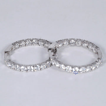 Unique diamond studded 14 kt white gold lab grown earring for women with vvs clarity diamonds-Gurukrupa-Gems