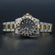 Unique yet Stylish two tone hip hop diamond watch with moissanite diamonds with yellow and white color-Gurukrupa-Gems