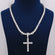 VVS Clarity Round Lab Diamond Tennis Chain With Cross Diamond Pendant Gurukrupa-Gems