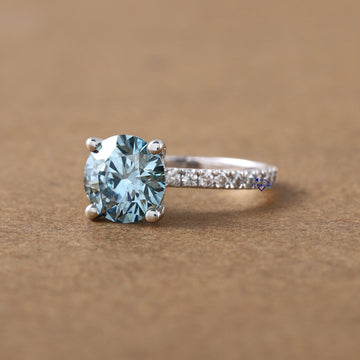 Womens solitaire diamond ring for engagement in 14 kt white gold with vvs clarity diamonds-Gurukrupa-Gems