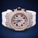 Customized white color strap diamond watch gift for men this valentine - Gurukrupa-Gems