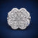Flower Design Hip Hop Ring In 14KT White Gold With VVS Clarity Lab Diamond - Gurukrupa-Gems