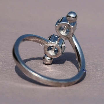 14 kt white gold  Lab created Diamond Rose Cut Toi et moi Ring in VVS clarity diamonds Gurukrupa-Gems