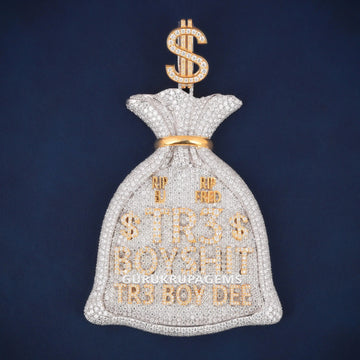 14K Gold Fully Iced Hip Hop Pendant with Sunburst and Palm Style Design Drenched in VVS Diamond Shine Gurukrupa-Gems