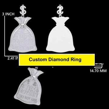 14K Gold Fully Iced Hip Hop Pendant with Sunburst and Palm Style Design Drenched in VVS Diamond Shine Gurukrupa-Gems