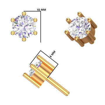 14KT Gold Round 2ct Diamond Earrings Fancy Halo Stud for Mens Womens Gurukrupa-Gems