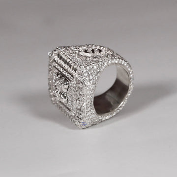 14KT White Gold Lab Created Diamond Ring For Men's Unique And Luxury Round Cut Lab Created Diamond Ring Gurukrupa-Gems