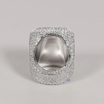 14KT White Gold Lab Created Diamond Ring For Men's Unique And Luxury Round Cut Lab Created Diamond Ring Gurukrupa-Gems