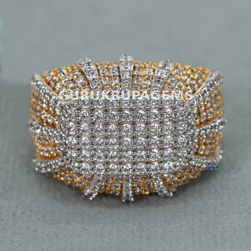 14KT Yellow Gold Lab Created Diamond Ring For Birthday Gift with VVS clarity diamonds - Gurukrupa-Gems