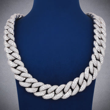 14k Mens Real Rose Gold Cuban Link Chain 22 inch 24mm with Round and Fancy cut multiple VVS Diamond Design Rappers Chains Custom Heavy Gold Cuban Necklace (Copy) Gurukrupa-Gems