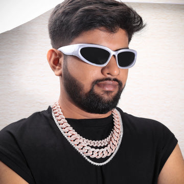 14k Mens Real Rose Gold Cuban Link Chain 22 inch 24mm with Round and Fancy cut multiple VVS Diamond Design Rappers Chains Custom Heavy Gold Cuban Necklace (Copy) Gurukrupa-Gems