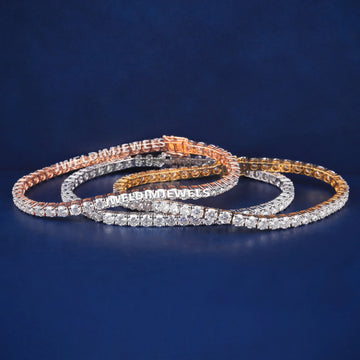 14k Solid Yellow Gold 6CT Mens Tennis Bracelets Gurukrupa-Gems