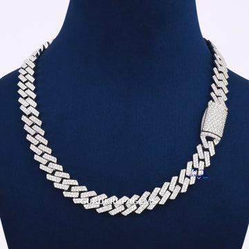 16 inch 10 mm cuban diamond chain for unisex vvs clarity Gurukrupa-Gems