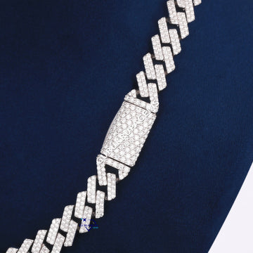 16 inch 10 mm cuban diamond chain for unisex vvs clarity Gurukrupa-Gems