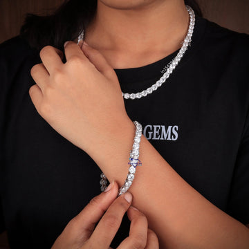 16 inch chain 8.5 inch bracelet hip hop diamond real deals - Gurukrupa-Gems