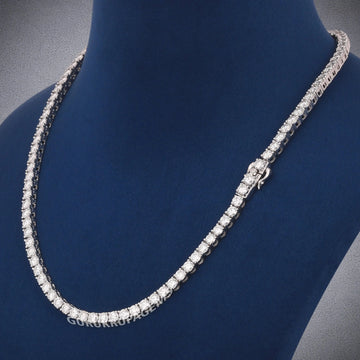 18 Inch 4mm Tennis Diamond Chain Necklace White Gold Iced Out New Chains Collection Gurukrupa-Gems