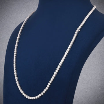 18 Inch 4mm Tennis Diamond Chain Necklace White Gold Iced Out New Chains Collection Gurukrupa-Gems
