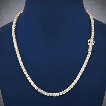 VVS Diamond Tennis Chain 20 Inch 5 mm White Gold Iced Out Urban Royal Jewelry Gurukrupa-Gems