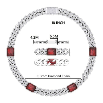 Infinity Cuban Link Chain 10MM White Gold Plated Round VVS DIamonds Chain Necklace For men Gurukrupa-Gems