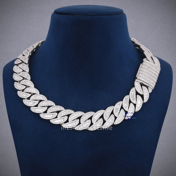 18 inch 20 mm hip hop cuban diamond chain for men - Gurukrupa-Gems
