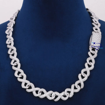 19 inch 12 mm infinity style fully iced out chain Gurukrupa-Gems