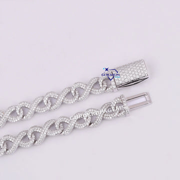 19 inch 12 mm infinity style fully iced out chain Gurukrupa-Gems