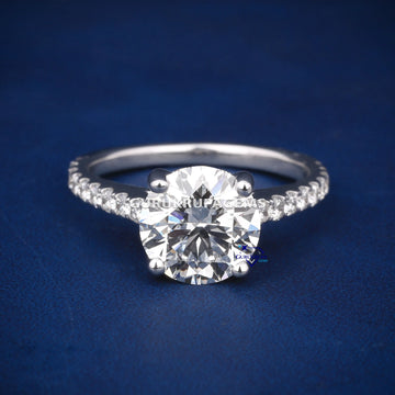 2.85 ct Diamond Solitaire Ring VVS Clarity Engagement Ring Gurukrupa-Gems