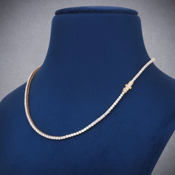 20 Inch 5mm White Gold Diamond Tennis Chain Necklace with Frozen Style Gurukrupa-Gems