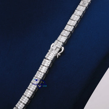 20 inch 12 mm Illusion baguette cut fine jewelry necklaces Gurukrupa-Gems