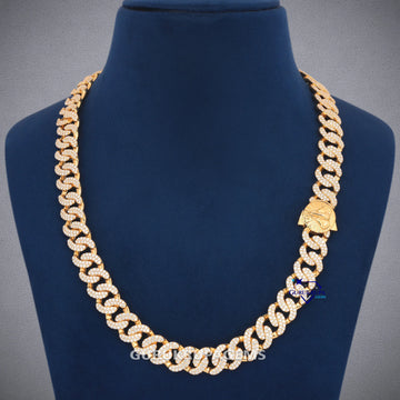 20 inch 13 mm custom made full yellow curb chain - Gurukrupa-Gems