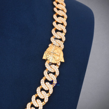 20 inch 13 mm custom made full yellow curb chain - Gurukrupa-Gems