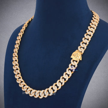 20 inch 13 mm custom made full yellow curb chain - Gurukrupa-Gems