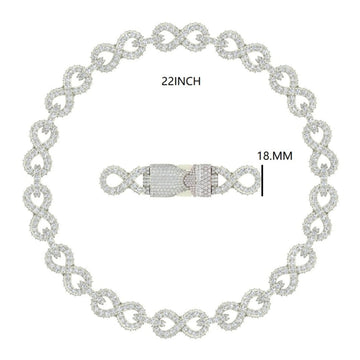 20 inch 16mm Big Round Diamond Iced Infinity Link Cuban Chain with Two Tone Silver & Yellow Gold Mens Custom Rappers Chains Gurukrupa-Gems