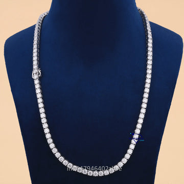 20 inch 5 mm VVS clarity mens diamond tennis necklace - Gurukrupa-Gems