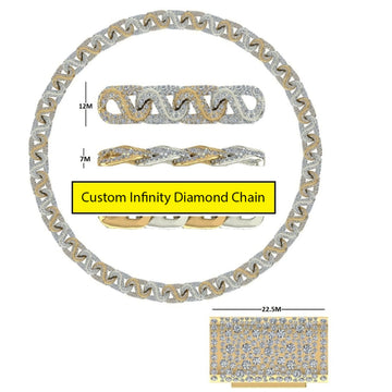 20mm Round Baguette Cuban Link Chain Mens Diamond 925 Silver Yellow Gold Oval Miami Cuban Necklace (Copy) Gurukrupa-Gems