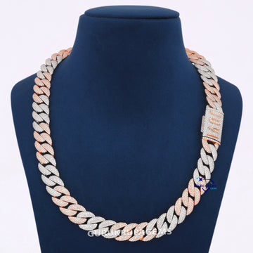 22 Inch 14mm two tone Miami Cuban Diamond Chain Gurukrupa-Gems