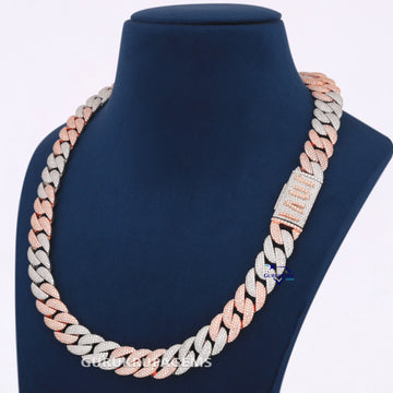 22 Inch 14mm two tone Miami Cuban Diamond Chain Gurukrupa-Gems