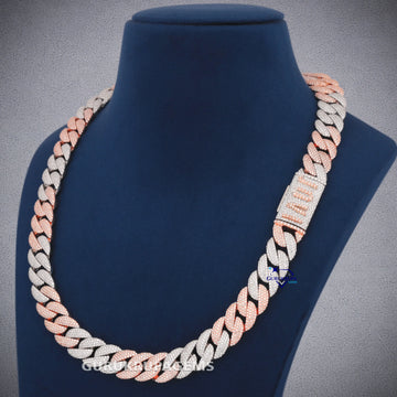 22 Inch 14mm two tone Miami Cuban Diamond Chain Gurukrupa-Gems