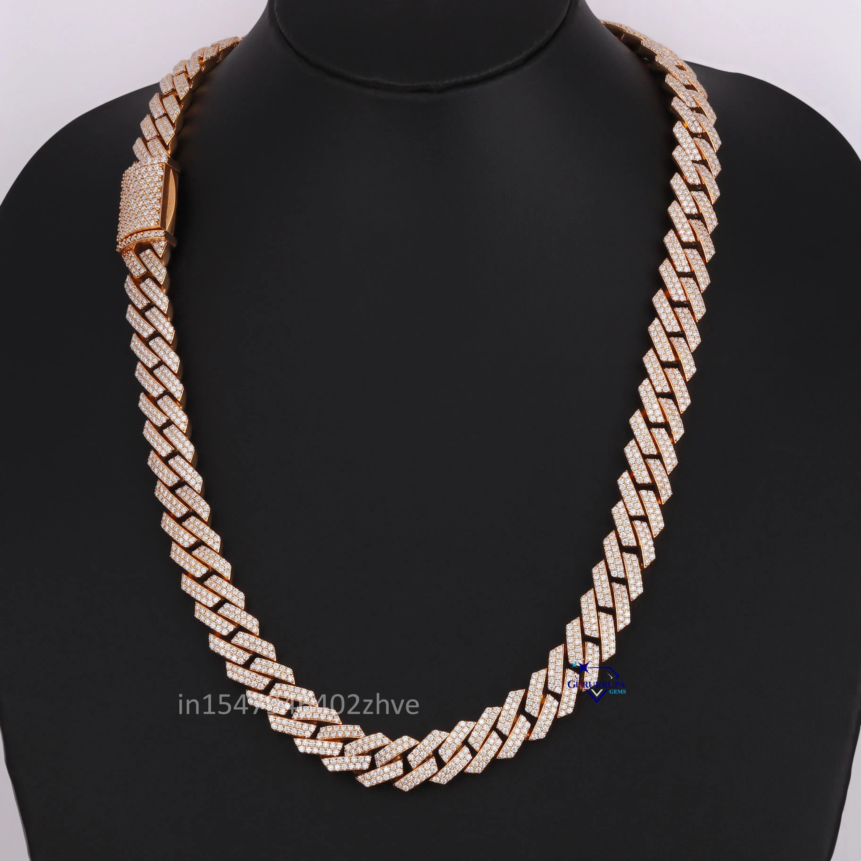 Iced Out Diamond Cuban Chain 12mm 22 Inch for Hip Hop Men – Gurukrupa-Gems