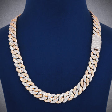 22 inch 14mm Cuban Link Diamond Chain Different types of Necklace Custom Chains Yellow Gold Plated Best Necklace Gurukrupa-Gems