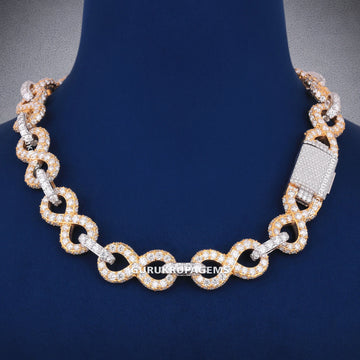 22 inch 14mm Cuban Link Diamond Chain Different types of Necklace Custom Chains Yellow Gold Plated Best Necklace Gurukrupa-Gems