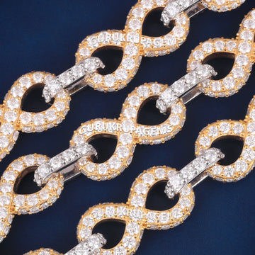 22 inch 14mm Cuban Link Diamond Chain Different types of Necklace Custom Chains Yellow Gold Plated Best Necklace Gurukrupa-Gems