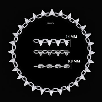 22 inch 14mm Infinity Link Gold Chain Iced Out Diamond Silver Yellow Gold Rappers Custom Expensive Chains Necklaces for Gurukrupa-Gems