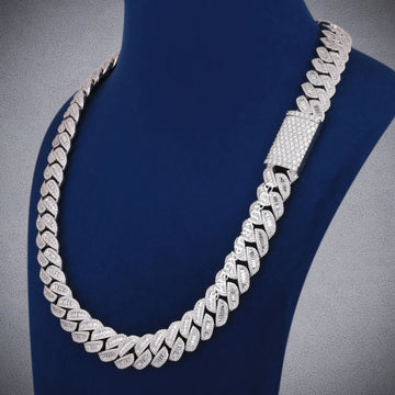 Custom 14kt Gold Plated Cuban Miami Link Chain Iced Out 13mm Cuban Necklace for Men Gurukrupa-Gems