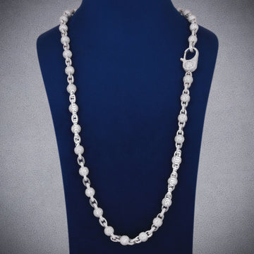 22 inch 16mm Iced Out Halo Cuban Link Custom Chain with Round Baguette Cut Heavy Luxury Necklace Gurukrupa-Gems